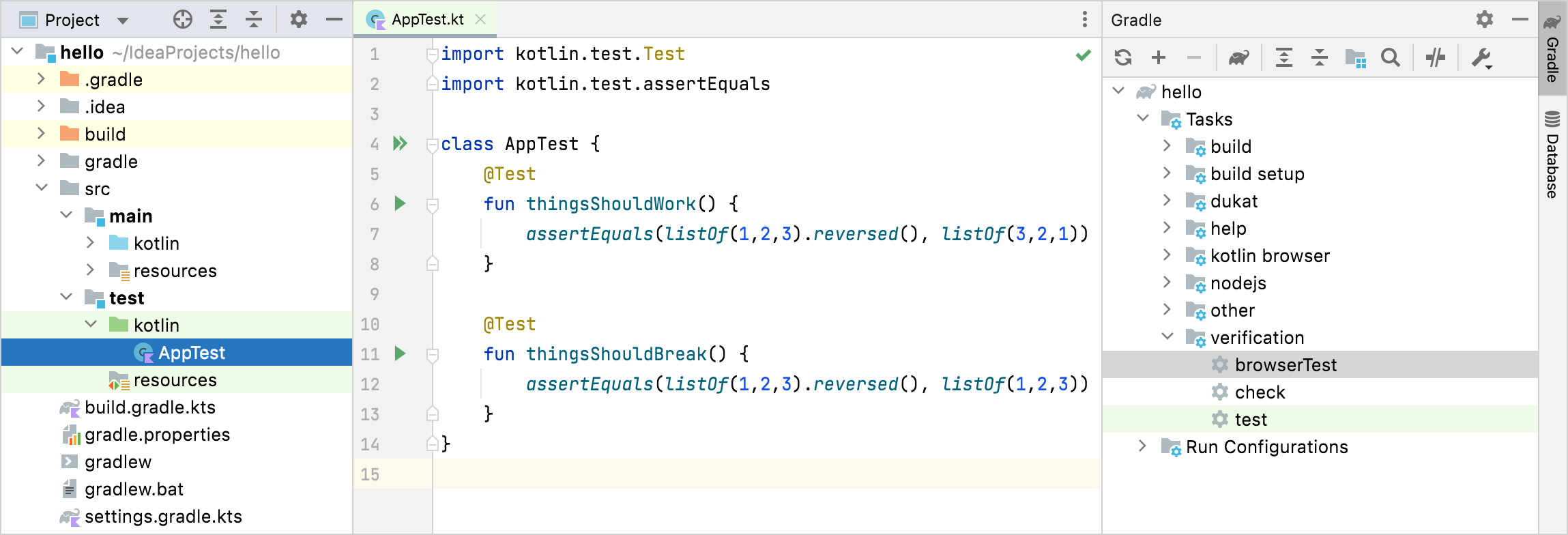 Gradle browserTest task