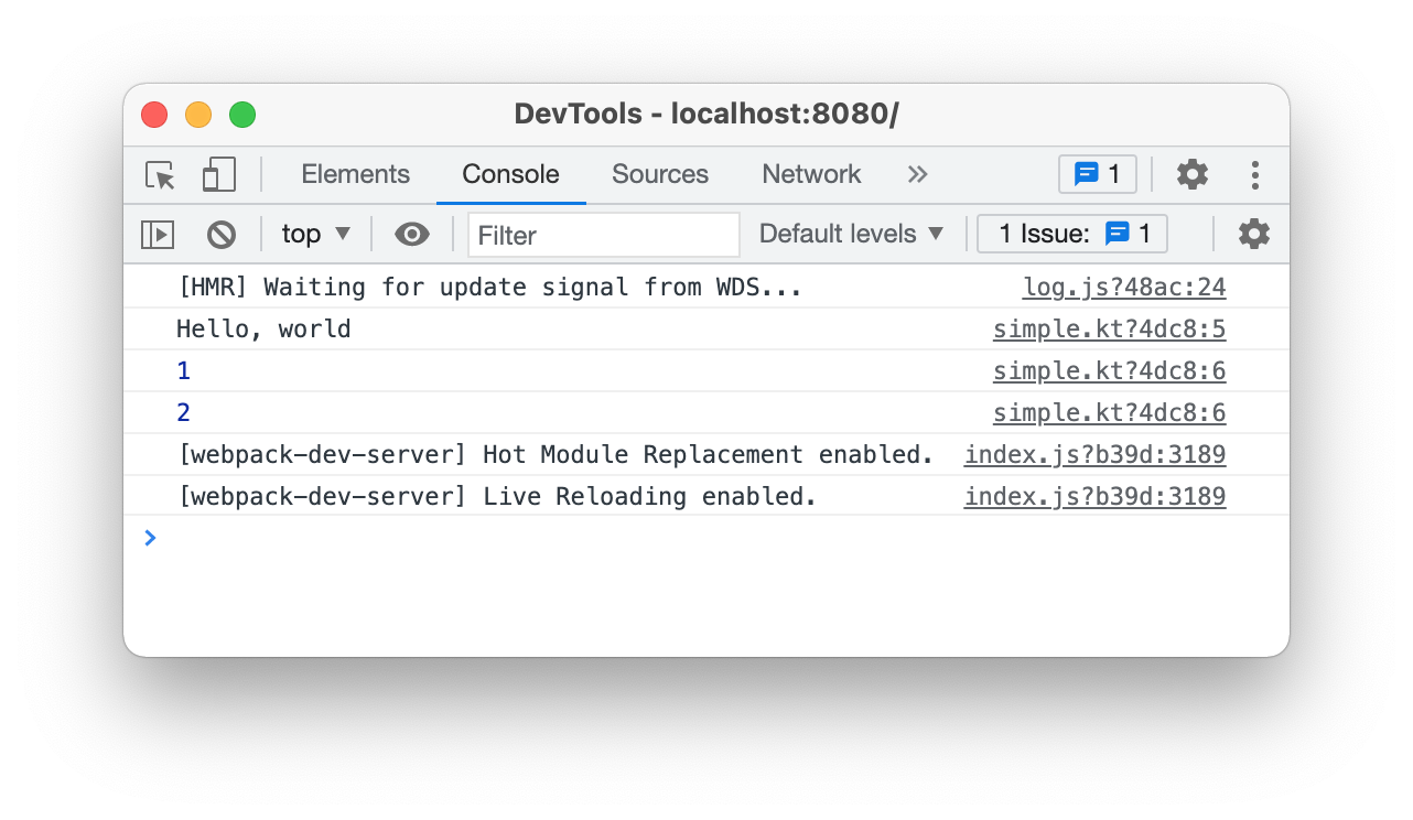 Chrome DevTools console