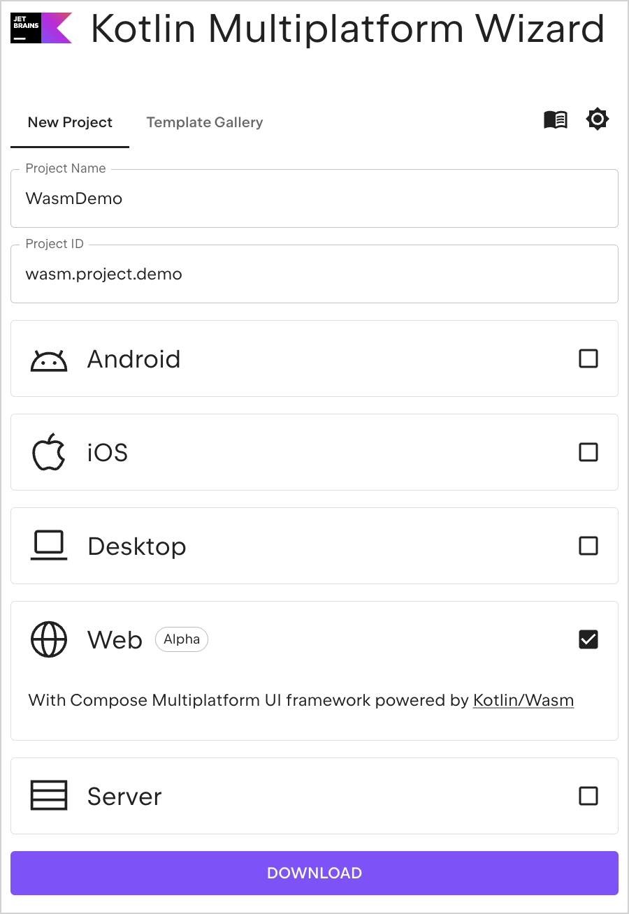 Kotlin Multiplatform wizard